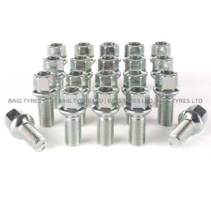 SET OF 20 CHROME WHEELS BOLTS M14 X 1.5 30MM THREAD 17MM HEX